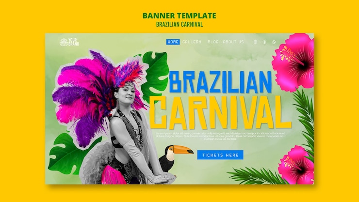PSD gratuito disegno del modello del carnevale brasiliano