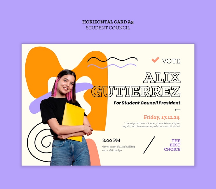 PSD gratuito disegno del modello del consiglio studentesco