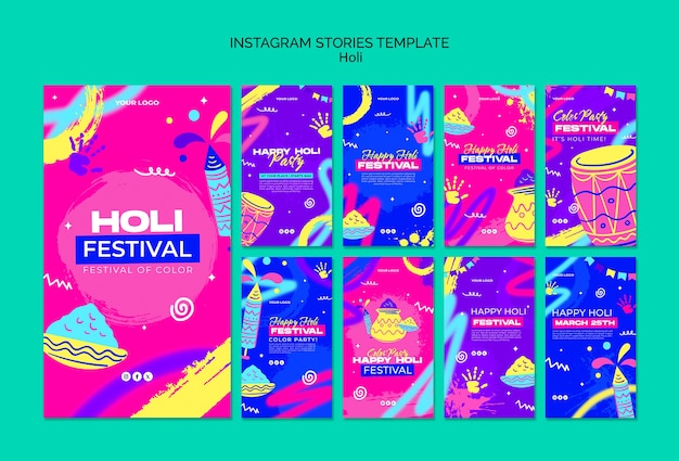 Disegno del modello del festival di Holi