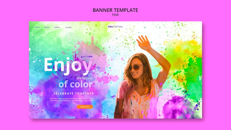 PSD gratuito disegno del modello del festival di holi