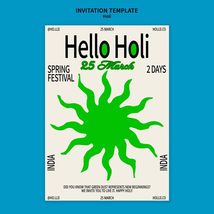 PSD gratuito disegno del modello del festival di holi