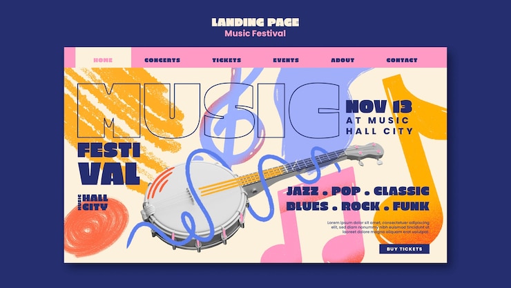 PSD gratuito disegno del modello del festival musicale