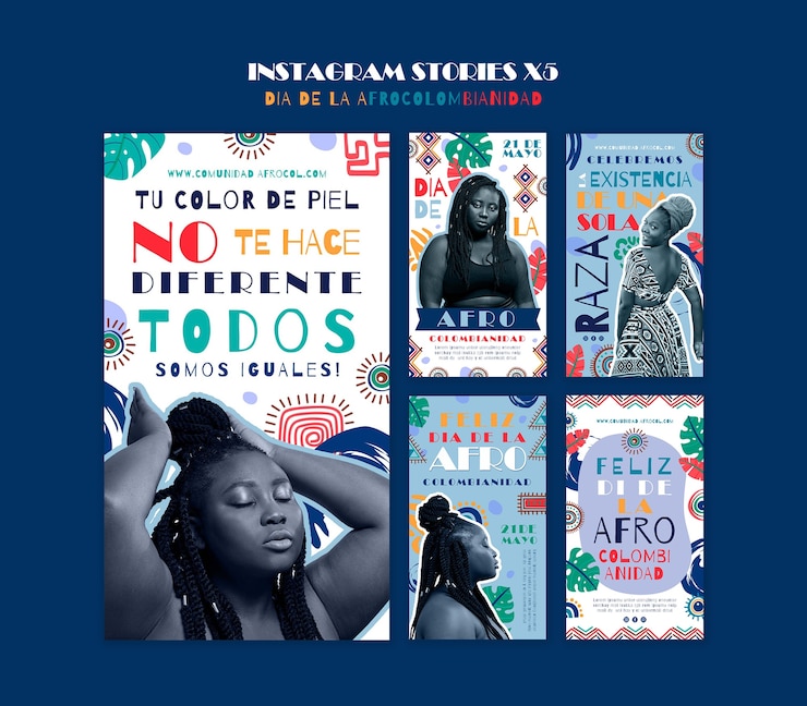 PSD gratuito disegno del modello del giorno afro-colombiano