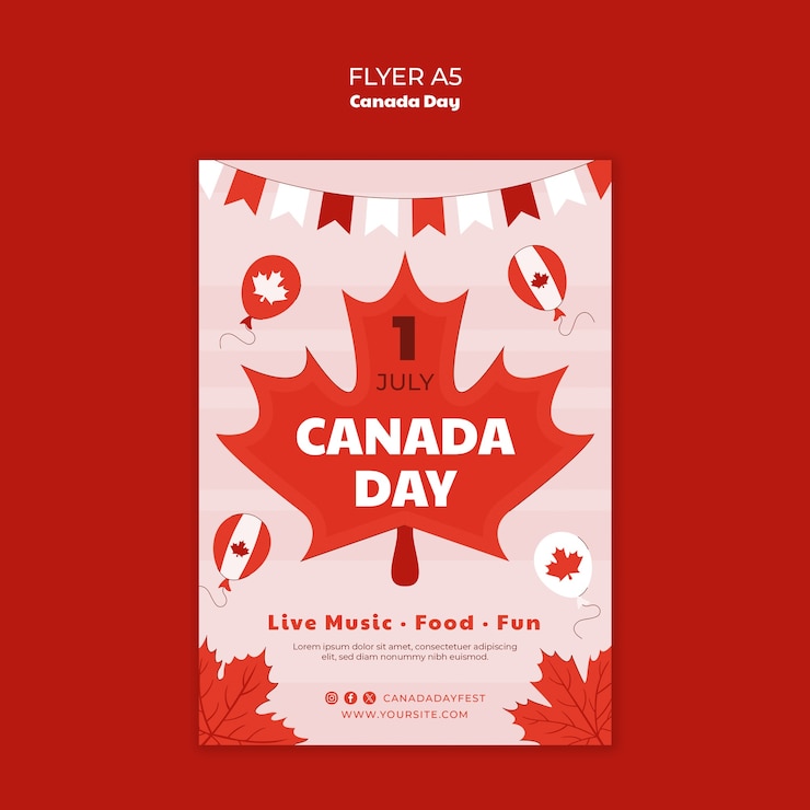 PSD gratuito disegno del modello del giorno del canada