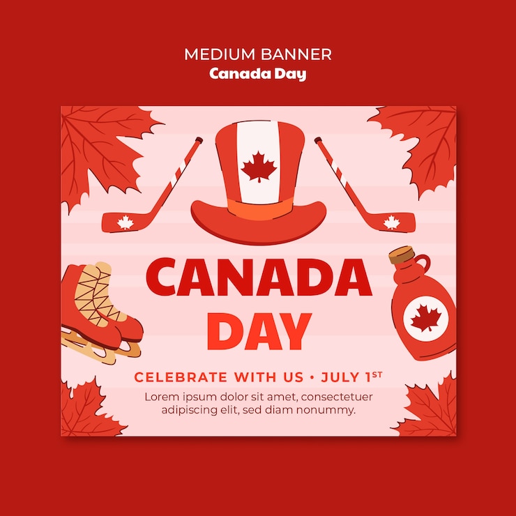 PSD gratuito disegno del modello del giorno del canada
