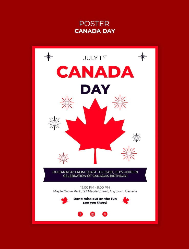 PSD gratuito disegno del modello del giorno del canada