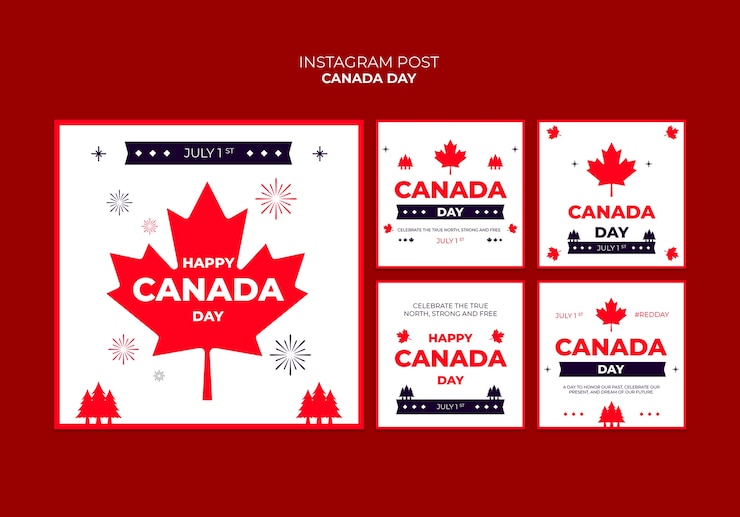 PSD gratuito disegno del modello del giorno del canada