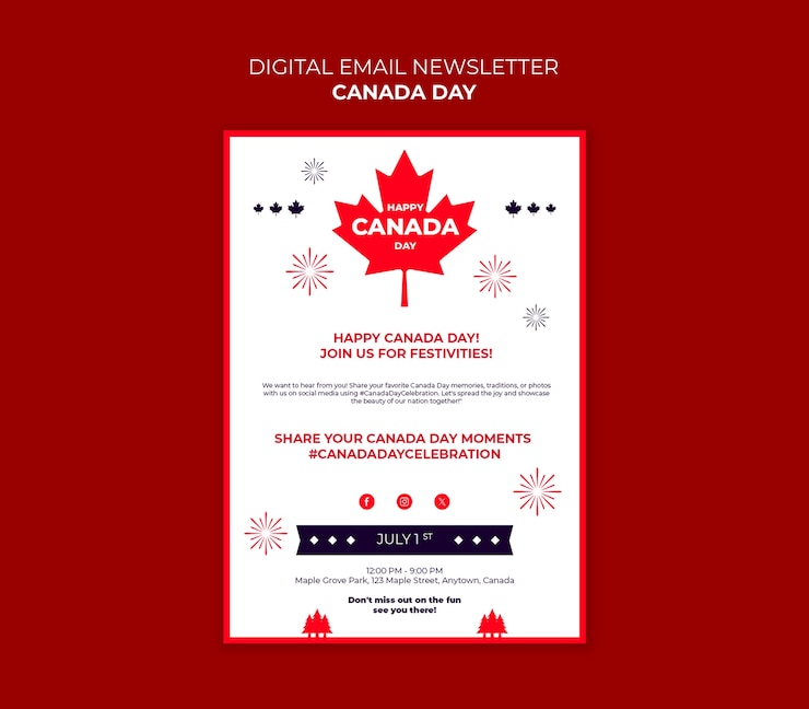 PSD gratuito disegno del modello del giorno del canada