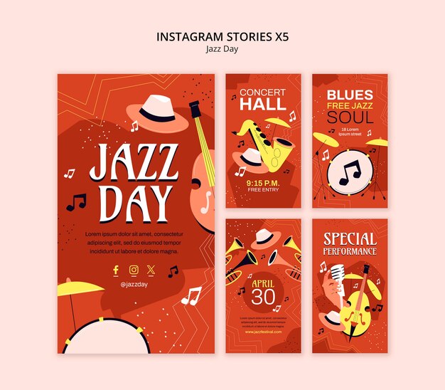 Disegno del modello del giorno del jazz