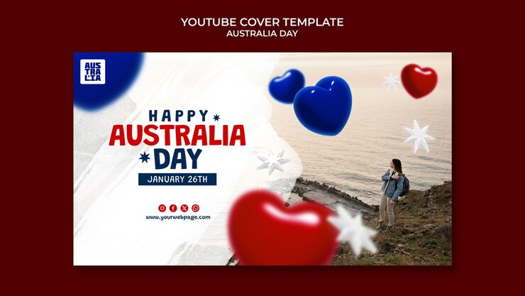 PSD gratuito disegno del modello del giorno dell'australia