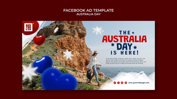 PSD gratuito disegno del modello del giorno dell'australia