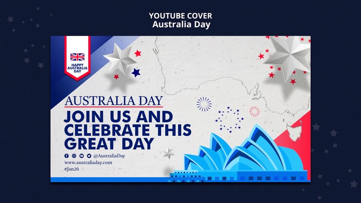 PSD gratuito disegno del modello del giorno dell'australia