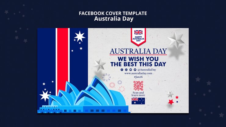 PSD gratuito disegno del modello del giorno dell'australia
