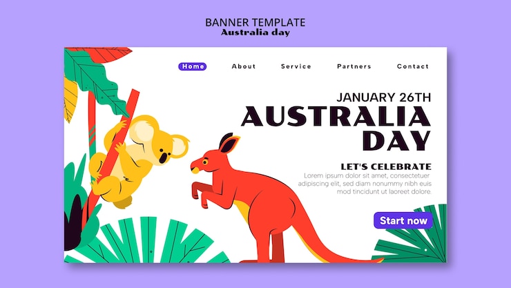 PSD gratuito disegno del modello del giorno dell'australia