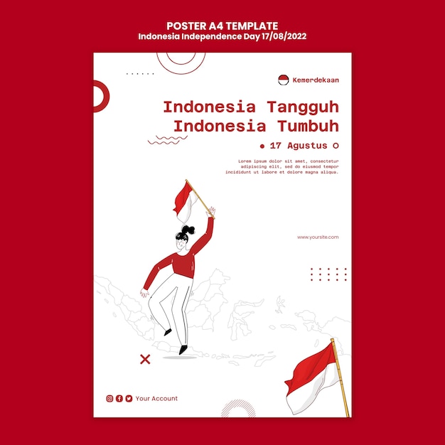 Disegno del modello del giorno dell'indipendenza dell'Indonesia