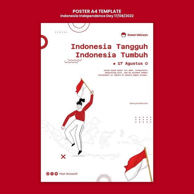 Disegno del modello del giorno dell'indipendenza dell'Indonesia
