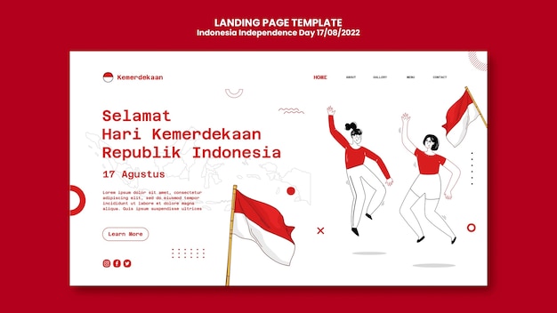 Disegno del modello del giorno dell'indipendenza dell'Indonesia
