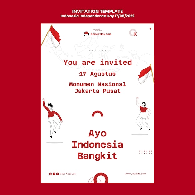 Disegno del modello del giorno dell'indipendenza dell'Indonesia