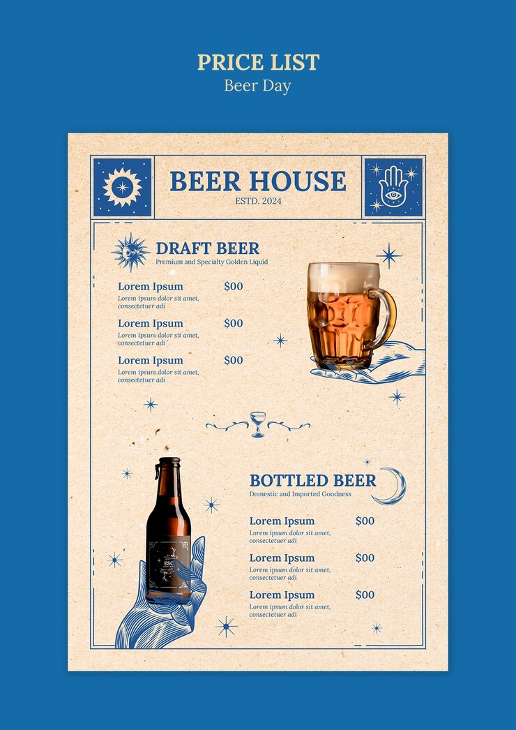 PSD gratuito disegno del modello del giorno della birra
