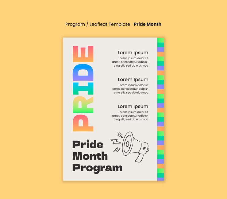 PSD gratuito disegno del modello del mese dell'orgoglio