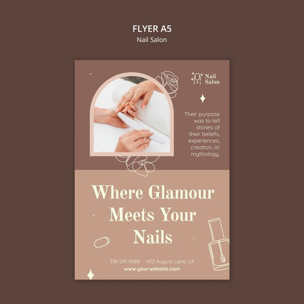 Disegno del modello del poster del nail salon