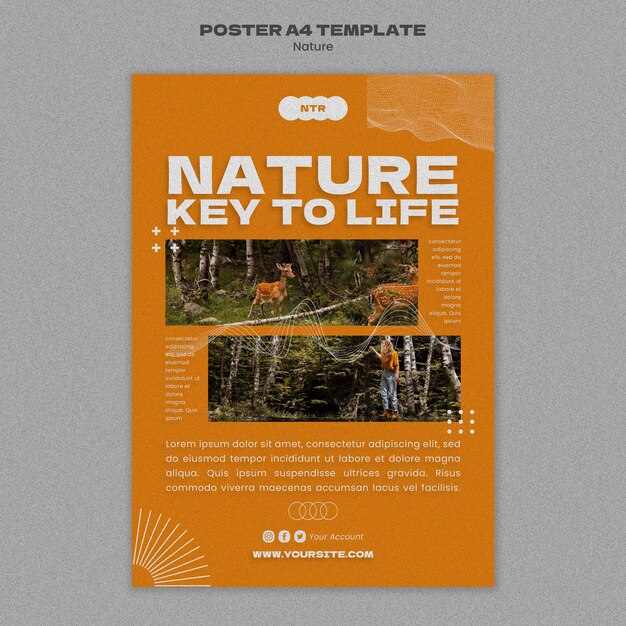 Disegno del modello del poster sulla natura