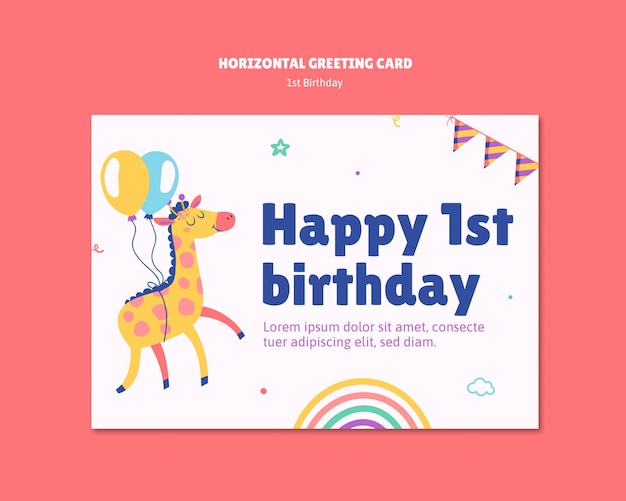 Disegno del modello del primo compleanno