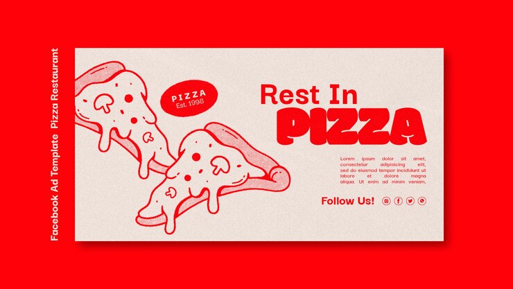 PSD gratuito disegno del modello del ristorante pizzeria