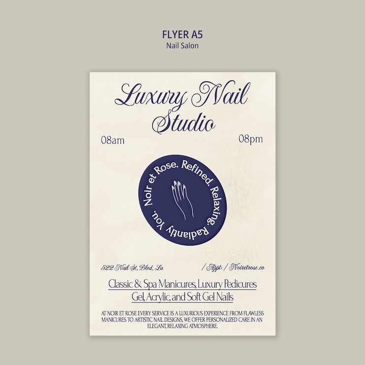 PSD gratuito disegno del modello del volantino del nail salon