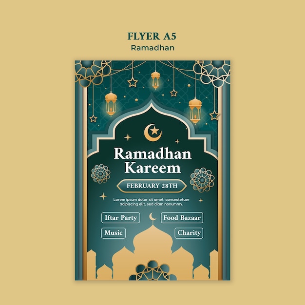 Disegno del modello del volantino del Ramadan