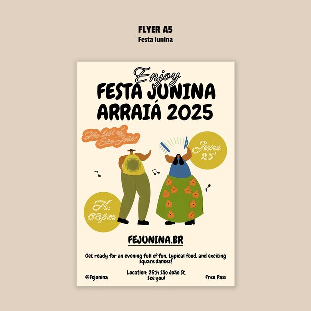 Disegno del modello del volantino di Festa Junina