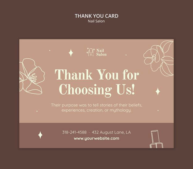 Disegno del modello del voucher del salone delle unghie