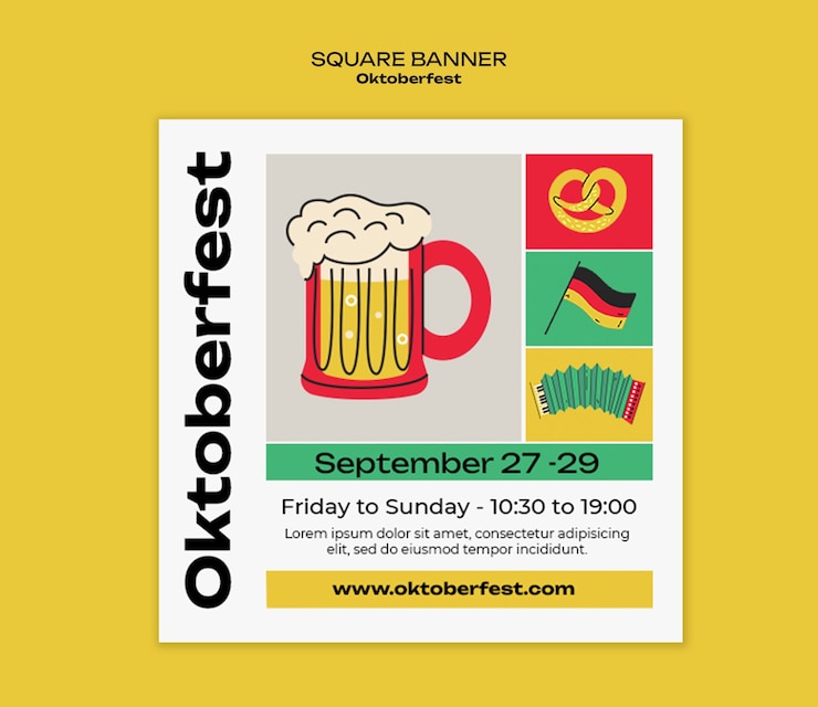 PSD gratuito disegno del modello dell'oktoberfest