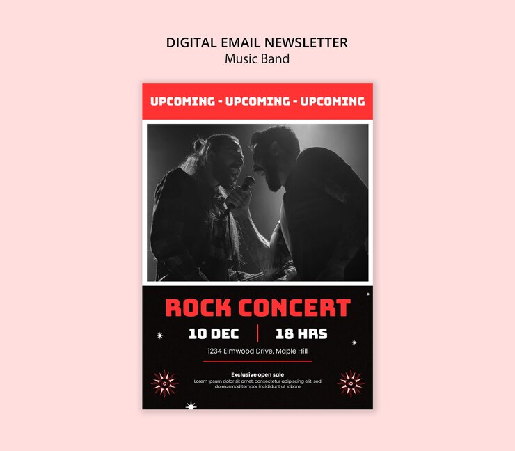 PSD gratuito disegno del modello della band musicale