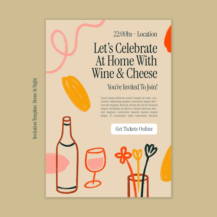 PSD gratuito disegno del modello della festa del vino