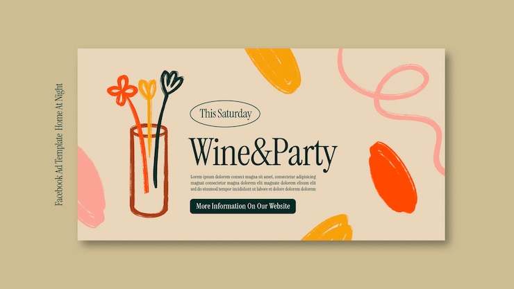 PSD gratuito disegno del modello della festa del vino
