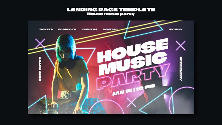 PSD gratuito disegno del modello della festa della musica house