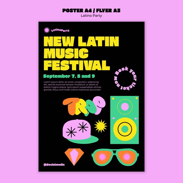 Disegno del modello della festa latino