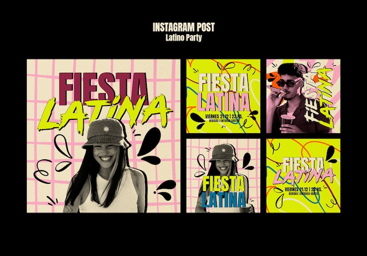 PSD gratuito disegno del modello della festa latino