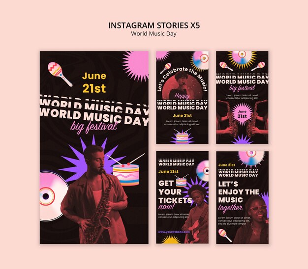 Disegno del modello della Giornata Mondiale della Musica