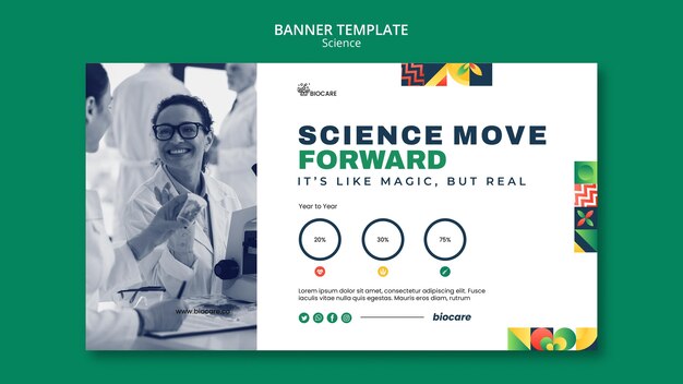 Disegno del modello di banner di scienza