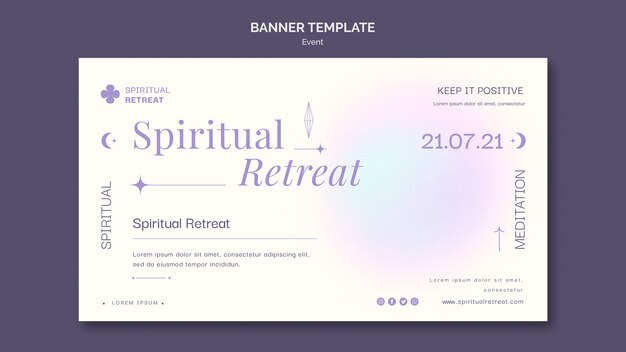 Disegno del modello di banner per eventi di ritiro spirituale