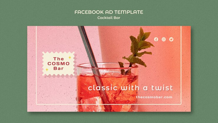 PSD gratuito disegno del modello di cocktail bar