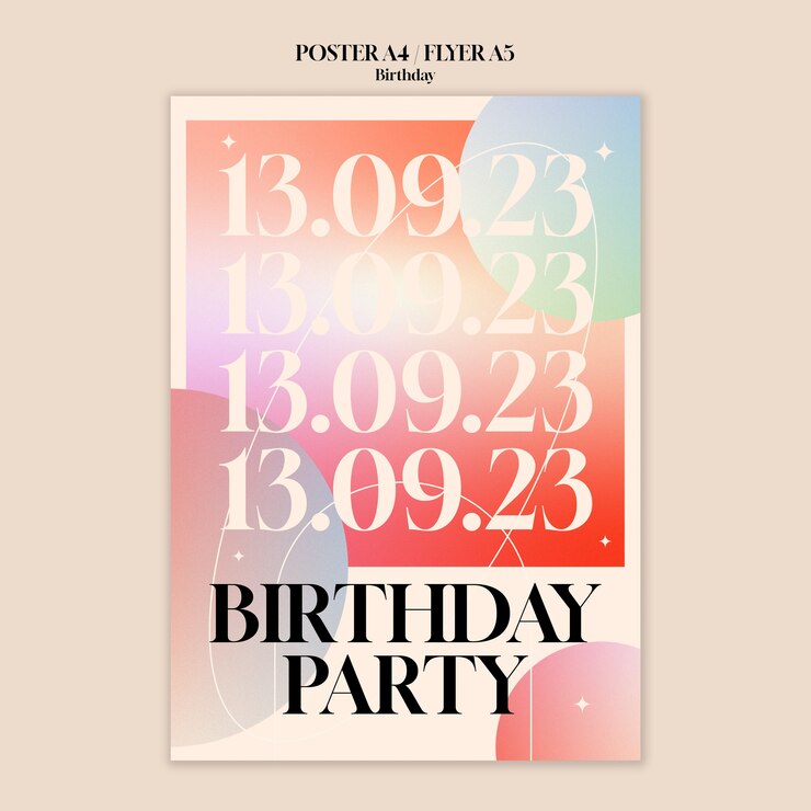 PSD gratuito disegno del modello di compleanno