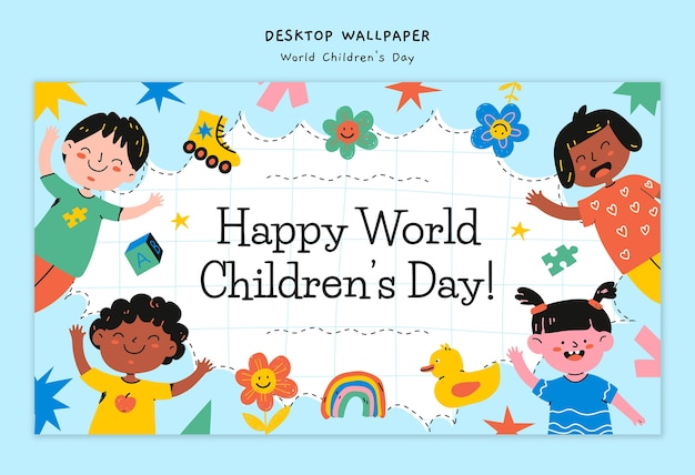 Disegno del modello di desktop per la Giornata Mondiale dei Bambini