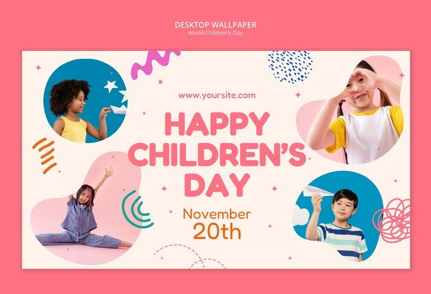 Disegno del modello di desktop per la Giornata Mondiale dei Bambini