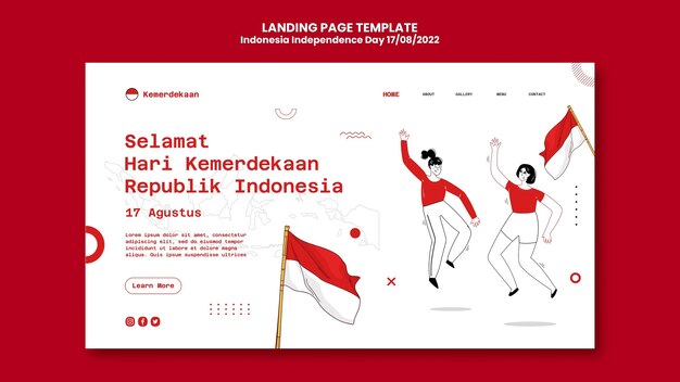 Disegno del modello di giorno dell'indipendenza dell'Indonesia