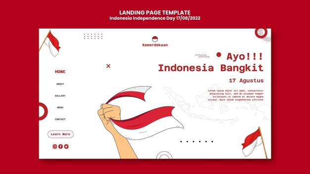 Disegno del modello di giorno dell'indipendenza dell'Indonesia