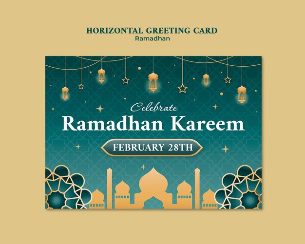 Disegno del modello di invito al Ramadan