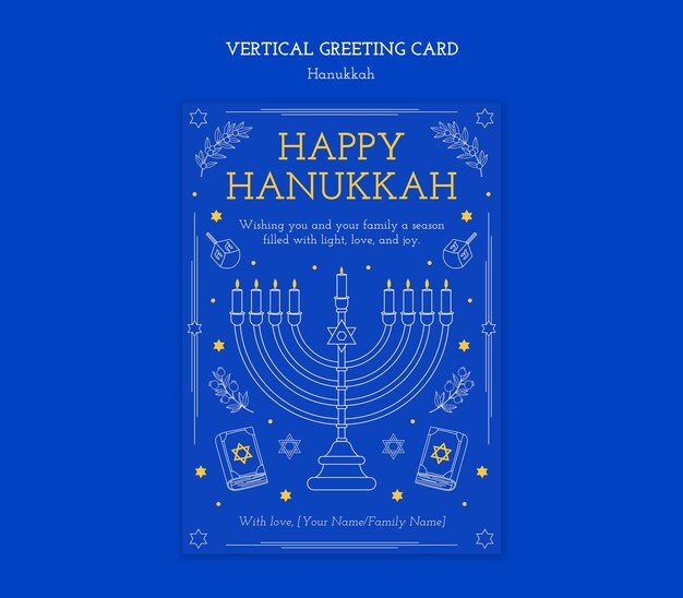 Disegno del modello di invito per Hanukkah
